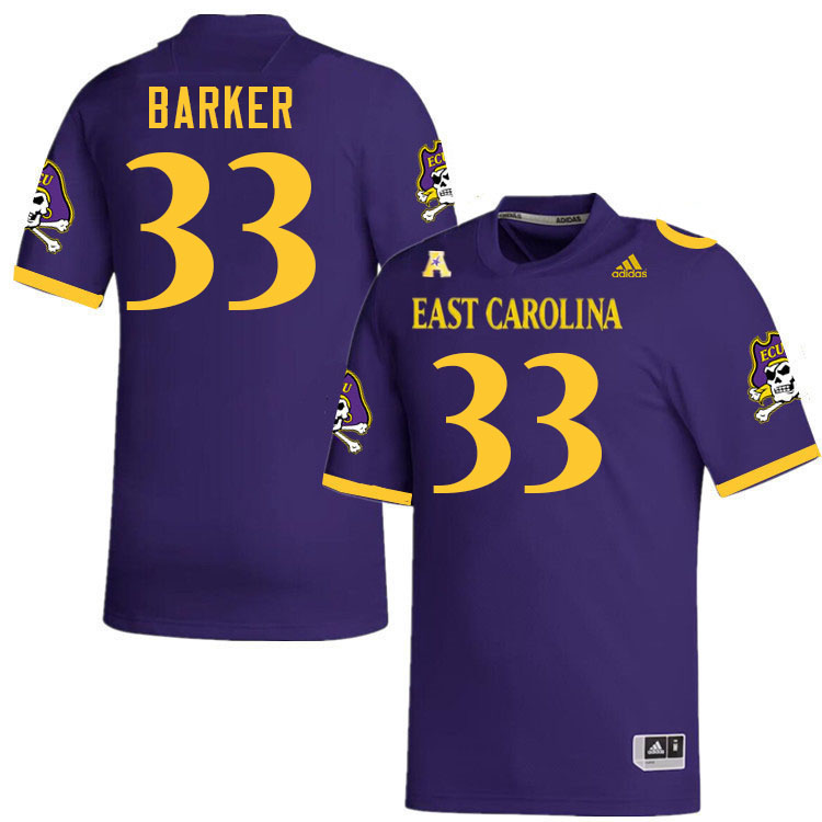 Zakye Barker ECU Jersey,East Carolina Pirates #33 Zakye Barker Jersey Youth College-Purple